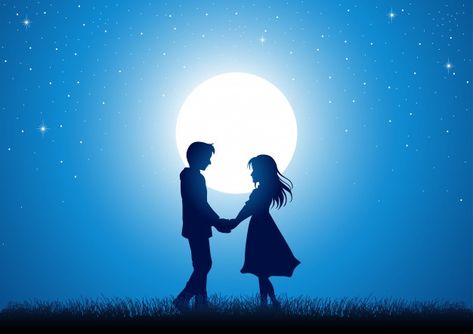 Young lover | Premium Vector #Freepik #vector #light #blue #hand #beauty Nature, Couple Images Art, Transférer Des Photos, Love Couple Wallpaper, Dream Night, Couple Holding Hands, Love Couple Images, Love Wallpapers Romantic, Silhouette Photography