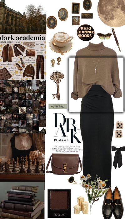 DARK ACADEMIA Outfit | ShopLook Dark Academia Runway, Dark Academia For Older Women, Dark Academia Trousers Outfit, Dark Academia Aesthetic Outfit Long Skirt, Chic Academia Fashion, Glam Academia Aesthetic, Style Inspiration Dark Academia, Dark Academia For Plus Size, Dark Academia Corporate Outfit