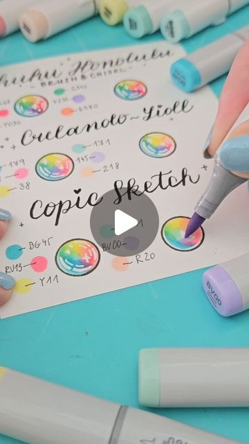 Mona Tóth | Cardmaking & Photography on Instagram: "✨️Save this bubble coloring tutorial for your next cardmaking project! 🎨  In the tutorial, you can see @ohuhuart Ohuhu Honolulu markers, Crelando markers from @lidlsk , and Copic Sketch markers in action.   For the highlights, I used @sakura_europe Sakura Gelly Roll 10 White Pigment Ink.   The adorable images were stamped from the Scripty Bubble Sentiments by @lawnfawn with Jet Black ink on a piece of Neenah Solar White cardstock.   ❤️ Did you enjoy this ASMR coloring tutorial?  So, what should I color next?  Let me know in your comment! 😍  #asmrsounds #copics #ohuhumarkers #cardmaking #crelando #coloringtutorial #rainbowlover #stamping" Ohuhu Copic Conversion Chart, Ohuhu Tutorial, Colouring Techniques Markers, Alcohol Marker Tutorial, Highlighter Art Drawing, Bubble Coloring, Colouring Patterns, Marker Techniques, Coco Wyo Coloring