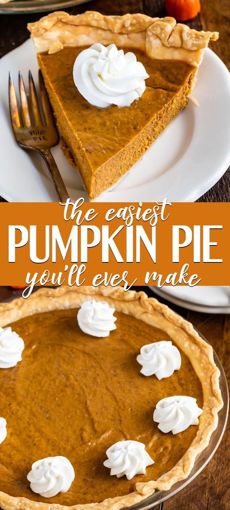 Simple Pumpkin Pie Recipe, Simple Pumpkin Pie, Pumpkin Pie Recipe Easy, Best Pumpkin Pie, Easy Pumpkin Pie, Pumpkin Pie Recipe, Overnight Oat, Easy Pie Recipes, Easy Pie