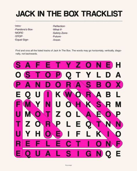 Word Search Poster, Editing Inspiration, Jack In The Box, Red Books, Typeface Design, Graphic Design Layouts, Puzzle Design, Word Games, Personal Website