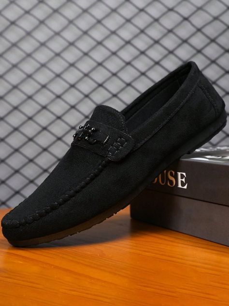 Men's Classic Business Loafers, Daily Formal Shoes, Comfortable & Lightweight Penny Loafers (Size Runs Small, It's Recommended To Order One Size Up)I discovered amazing products on SHEIN.com, come check them out! Mens Suit Shoes, Mocassin Outfit, Black Formal Shoes, Loafer Shoes For Men, Mens Business Shoes, Comfortable Dress Shoes, Groom Shoes, Formal Mens Fashion, Formal Loafers