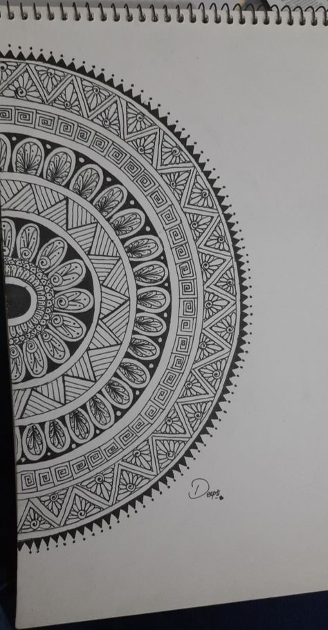 Mandala Art With Measurements, Half Mandala Art, Colouring Book Ideas, Half Mandala, Mandala Arts, 2024 Art, Funny English, Easy Mandala Drawing, Easy Mandala