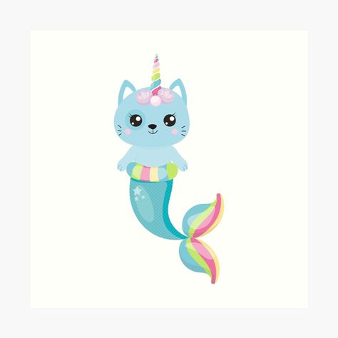 Meowgical Birthday, Cat Mermaid, Cat Unicorn, Mermaid Cat, Blue Unicorn, Unicorn Mermaid, Mini Pool, Unicorns And Mermaids, Unicorn Cat