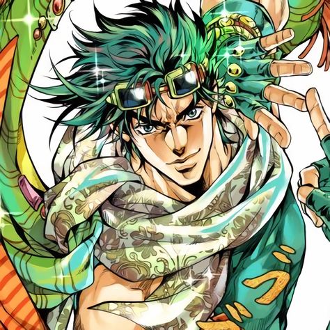 Joseph Joestar, Anime Character, Green, Anime, Hair