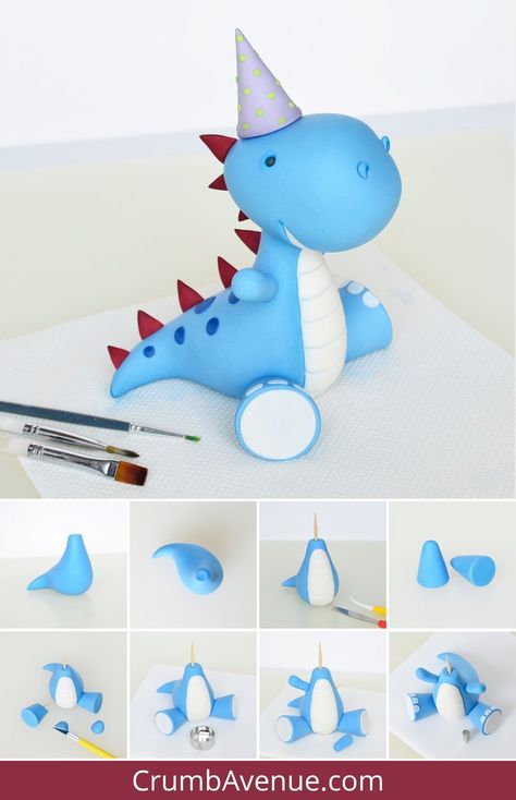 Diy 1st Birthday Cake, Cute Dino Cake, Dino Cake Topper, Kue Fondant, Dino Birthday Cake, Dino Cake, Dinosaur Cake Toppers, Dinosaur Birthday Cakes, Cute Dino