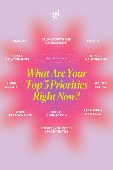 Sometimes, we need to pause and take stock of our lives and ask ourselves, “what are my priorities in life. What areas do I want to devote more time and effort? Where do I want to see the growth?” Bad experiences or setbacks give us the opportunity to sit back and reflect on what we are or are not happy with and where in our lives we want to improve. What are you trying to work on in your life at the moment? What are your top three priorities right now? What Are You Doing With Your Life, Deciding What You Want In Life, Priorities Example, Life Areas Of Focus, Priorities List Ideas, Areas To Improve In Life, What Are My Needs, Top Priorities List, What Do I Want To Do With My Life