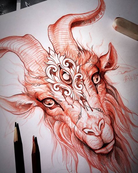 Tattoo Goat, Goat Tattoo, Satanic Tattoos, Tier Tattoo, Capricorn Tattoo, Goat Skull, Tattoo Illustration, Tattoo Art Drawings, Chest Tattoo