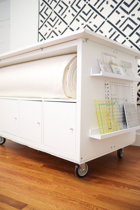 In the Sewing Space blog series I’m going to walk through how I organize my sewing spacekeep it cleanand more Batting Storage, Workroom Ideas, Cabin Rooms, Scrapbooking Room, Quilting Business, Craft Room Tables, Craft Studios, Colorful Hairstyles, Sewing Room Furniture