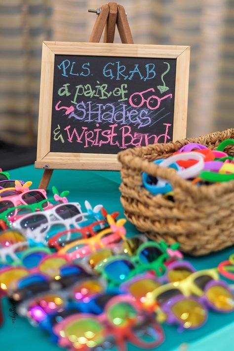 Sunglass Favors from a Coachella Inspired Boho Birthday Party on Kara's Party Ideas | KarasPartyIdeas.com (30) Sunglass Favors, Coachella Birthday, Festival Themed Party, Sweet 17, Boho Birthday Party, Luau Theme Party, Luau Birthday Party, Hawaiian Birthday Party, Hawaiian Birthday