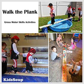 Arrgh pirates! Walk the plank gross motor skills activities and art ideas for preschools or daycare. Gross Motor Skills Activities, Pirate Preschool, Mermaid Pirate Party, Walk The Plank, Shark Craft, Pirate Activities, People Who Help Us, Walking The Plank, Gross Motor Activities