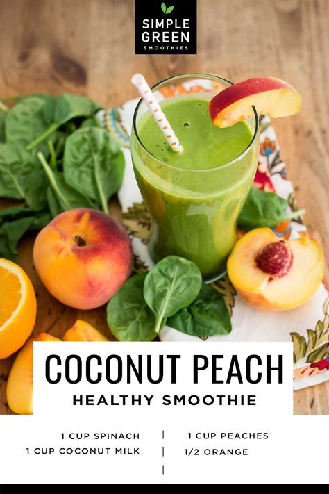 Peach Spinach Smoothie, Coconut Milk Smoothie Recipes, Pregnancy Smoothie Recipes, Milk Smoothie Recipes, Pregnancy Smoothie, Peach Healthy, Smoothies Green, Peach Smoothie Recipes, Smoothie Benefits