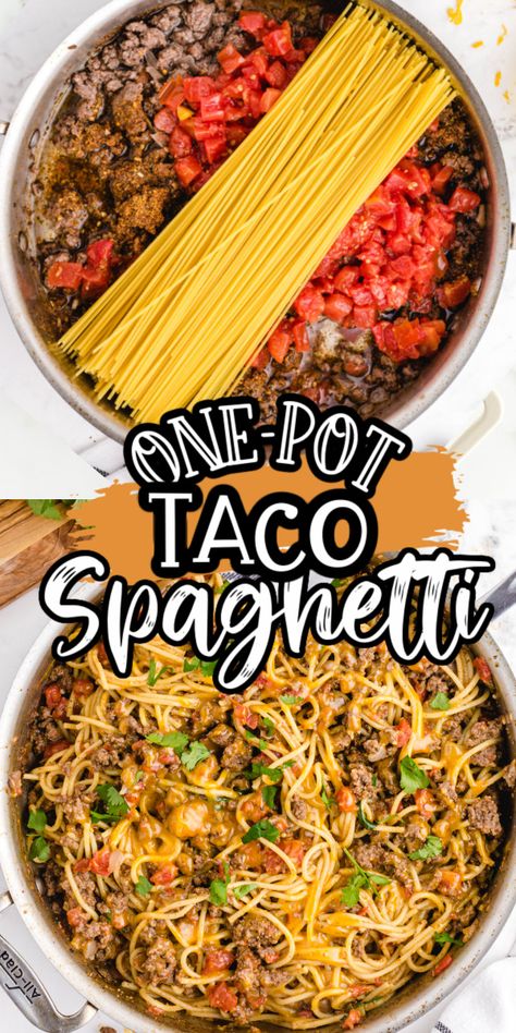 One Pot Taco Spaghetti, Beef Recipes Keto, Taco Spaghetti, Recipes With Ground Beef, One Pot Dinner, Ground Beef Recipes For Dinner, Beef Recipes Easy, Easy Casserole Recipes, Spaghetti Recipes