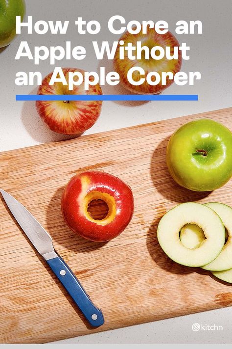 Do you need an apple corer to core an apple? Sounds obvious, but the answer is actually … no! You can definitely core an apple without a specific coring tool. In fact, by using a paring knife, you will have greater control over the task. You can even use a paring knife to core an apple in two different ways — something a one-trick pony, like a corer, can’t do. #apple #applecore #applecorer #appleseason #applelovers #cookingtip #kitchentip How To Core An Apple, Baked Stuffed Apples, Dried Apple Rings, Apple Rings, Apple Corer, Apple Season, Apple Chips, Apple Dessert Recipes, Restaurant New York