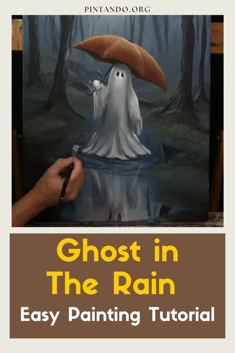 🎃 Get into the spooky spirit of Halloween with our chillingly fun painting tutorial! 🖌️ Join us on a creative adventure as we show you how to draw and paint a hauntingly beautiful scene: 'GHOST IN THE RAIN.' 🌧️👻 Perfect for all skill levels, this step-by-step guide will help you craft your own eerie masterpiece from the comfort of your home. 🏡👩‍🎨 Whether you're looking to decorate for the season or simply want to indulge your creative spirit, this tutorial promises an unforgettable... Rain Painting, Draw And Paint, Painting Art Lesson, Hauntingly Beautiful, Acrylic Painting Tutorials, Step By Step Painting, Beginner Painting, Painting Class, Easy Halloween