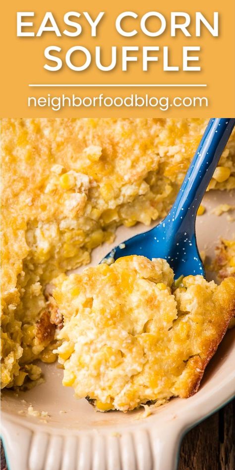 Cornbread Souffle, Corn Souffle Recipe, Corn Soufflé Recipe, Corn Souffle, Easy Corn Casserole, Souffle Recipe, Easy Corn, Gluten Free Sweet Potato, Dinner Thanksgiving