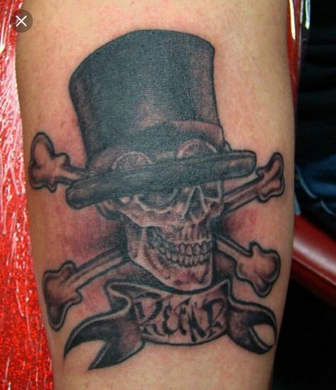 Slash tattoo Slash Skull Tattoo, Slash Tattoo, Air Tattoo, Detailed Tattoo, Custom Tattoo Design, Forearm Tattoo Men, Custom Tattoo, Line Tattoos, Forearm Tattoo