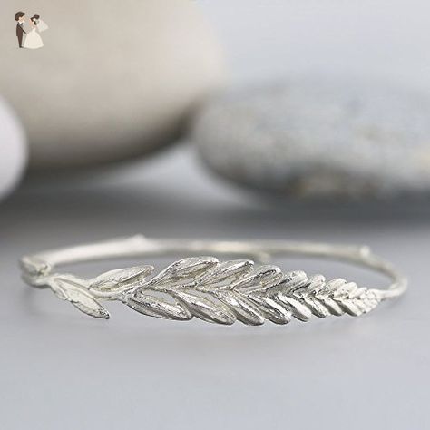 Sterling Silver Botanical Bangle - Crocosmia Flower Bud Bracelet - Wedding bracelets (*Amazon Partner-Link) October Elopement, Twig Bracelet, Twig Jewelry, Silver Flower Bracelet, Wedding Ring Styles, Sterling Silver Bangle Bracelets, Leaf Bracelet, Flower Branch, Nature Inspired Jewelry