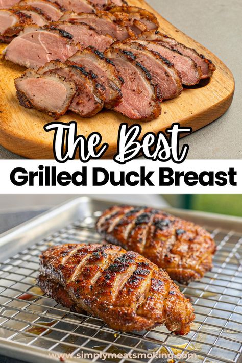 Experience the delicious flavors of this grilled duck breast recipe. Perfect for dinner date recipes or a casual BBQ, this dish is easy to prepare and full of flavor. Whether you’re grilling wild duck breast or trying out new duck breast recipes, this recipe is sure to please. Pair it with a salad or an orange sauce for an unforgettable meal. Save the recipe for later and enjoy grilled duck breast! Goose Breast Recipe, Wild Duck Recipes, Crispy Duck Recipes, Duck Breast Recipes, Grilled Duck, How To Cook Duck, Dinner Date Recipes, Duck Breast Recipe, Duck Recipe