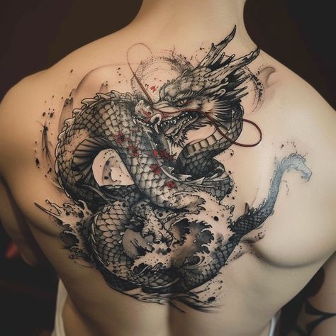 Dragon Tattoo Full Back, Full Back Tattoo, Tattoo Trash, Dragon Tattoos For Men, P Tattoo, Dragon Tattoo For Women, Japanese Dragon Tattoos, Full Back Tattoos, Back Tattoos For Guys