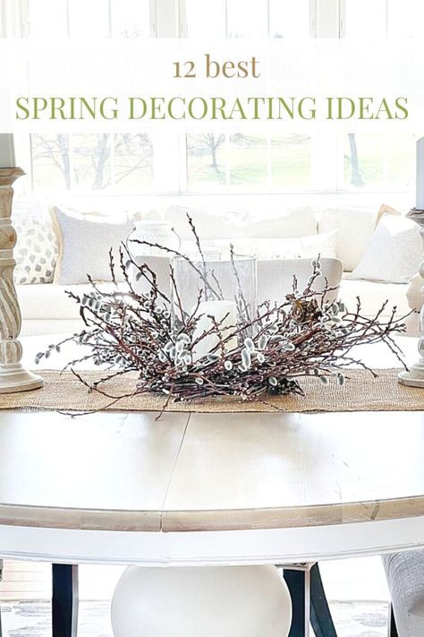 Do you need spring decorating ideas? Spring is a beautiful time of the year. Decorating your home for spring is easy if you bring a bit of the season indoors. Get 12 favorite spring decorating ideas you can use in your home. Transitional Home Decor Ideas, Spring Home Decor Ideas, Small Bathroom Designs, Spring Floral Decor, Spring Decorating Ideas, Spring Decor Ideas, Coastal Farmhouse Decor, Small Glass Vases, Transitional Home Decor