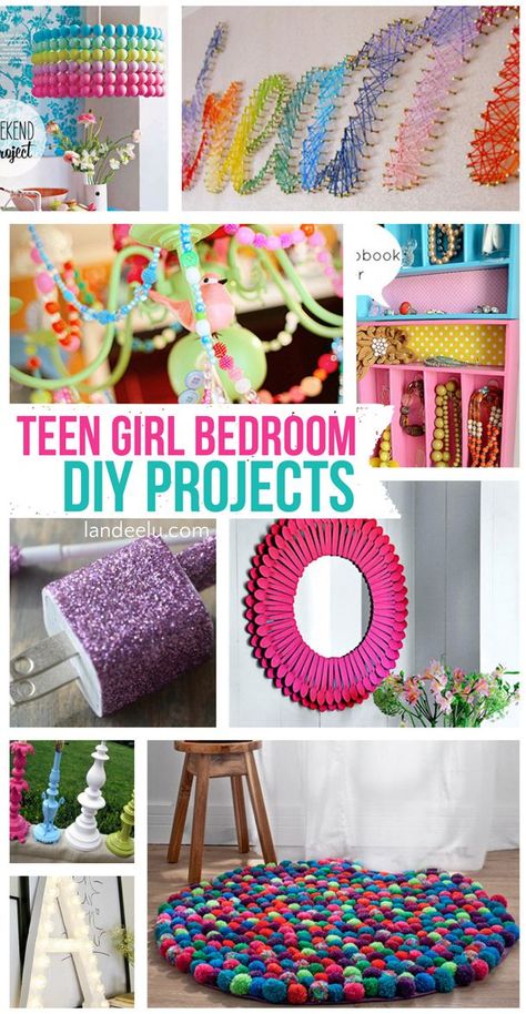 Teen Girl Bedroom DIY Projects | landeelu.com Bedroom Diy Projects, Decor Ikea, Girls Rooms, Canvas Tent, Teen Girl Bedroom, Diy Bricolage, Diy And Crafts Sewing