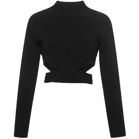 Jonathan Simkhai Wrap Spill Intarsia Turtleneck (570 CAD) ❤ liked on Polyvore featuring tops, sweaters, turtleneck crop top, crop top, long sleeve crop top, wrap sweater and wrap top Turtleneck Crop Top Outfit, Crop Tops Long Sleeve, Mode Emo, Mode Hipster, Turtle Neck Crop Top, Long Sleeve Wrap Top, Girls Top, Top Outfit, Sweatshirt Outfit