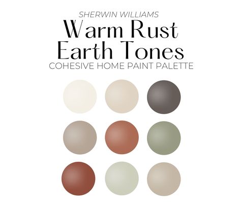 Blue Paint Color Palettes, Boho Paint Colors, Earth Tones Paint, Warm Paint Colors, Choosing Paint Colours, Farmhouse Paint Colors, House Color Palettes, Farmhouse Paint, Paint Color Schemes