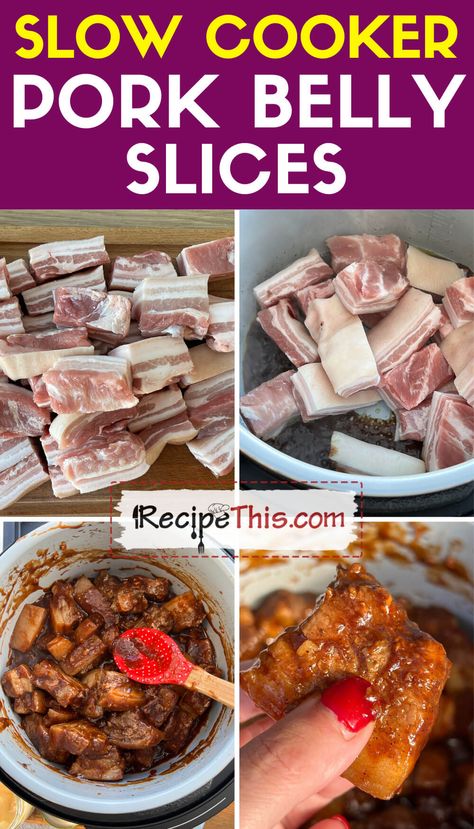 Slow Cooker Pork Belly Recipes Crockpot, Crock Pot Pork Belly Recipes, Pork Belly Crock Pot Recipes, Pork Belly Recipes Easy, Slow Cooker Pork Belly, Pork Belly Strips, Slow Cooker Chicken Wings, Amazing Slow Cooker Recipes, Honey Barbecue Sauce