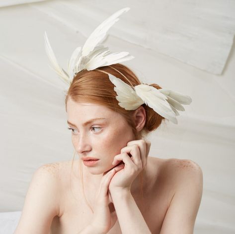 Wing Crown, Headband Veil, Trending Hats, Jane Taylor, Veiled Hats, Summer Headbands, Simple Headbands, Luxury Hats, Feather Wings