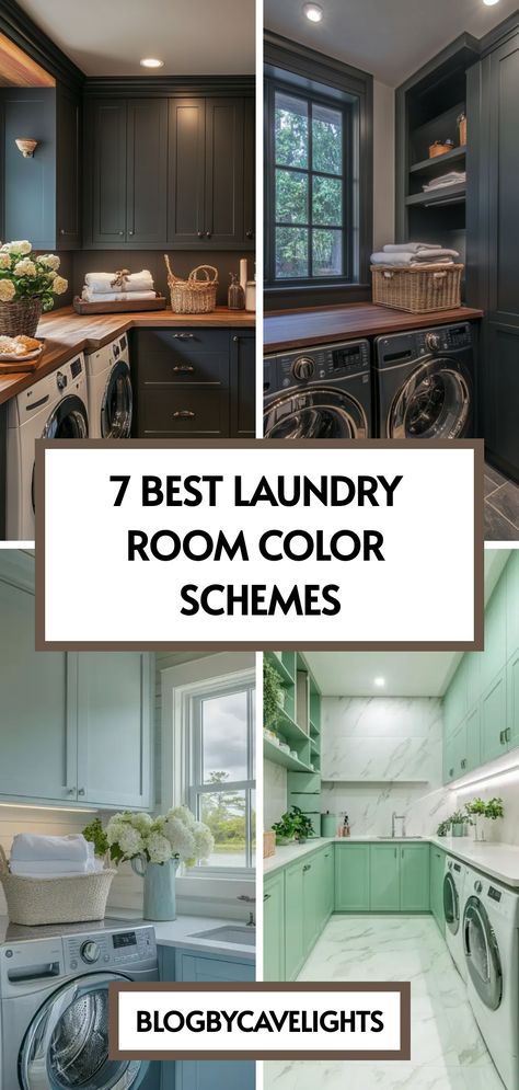 Ready for a laundry room makeover? Dive into our guide featuring the best laundry room colors that inspire joy and creativity 🌈. Boost your home's functionality and style now. Visit our article for all the details! Laundry Room Color Ideas, Laundry Room Color, Mud Room Laundry Room Combo, Room Color Ideas, Functional Laundry Room, Laundry Room Paint Color, Perfect Laundry Room, Laundry Room Paint, Laundry Room Colors