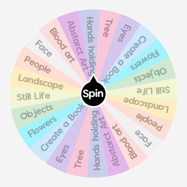 What Should I Draw | Spin the Wheel - Random Picker Wheel Of Color, Oc Spin The Wheel, Idk What To Draw, Oc Wheel, Oc Randomizer, Random Objects To Draw, Scene Starters, Interesting Things To Draw, What To Draw When Bored