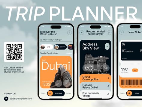 Travel Ui Design, Travel App Ui Design, App Design Ideas, Travel App Design, App Case Study, Desain Ux, Trip Planner App, Trip Design, App Map