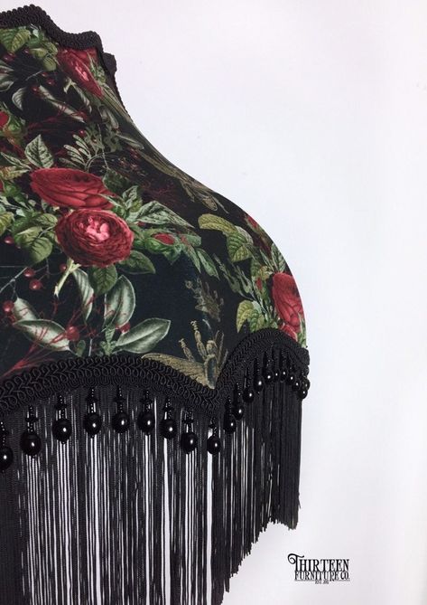 Fringe Lamp, Lamp Redo, Velvet Lampshade, Star Lampshade, Beaded Lampshade, Victorian Lampshades, I Love Lamp, Printed Velvet, Diy Lamp Shade