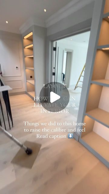 Jo Calver / ISLA JAMES INTERIORS on Instagram: "LAYOUT - how we elevated this clients interior ➡️

1. We altered the main entry door to the master suite to be central to the staircase in the landing and we changed it from a single to a double door entry 

2. We built joinery left and right of the doors to frame them and the lighting within them makes them stand out and feel special. Its gives a real wow factor and ensures the doors feel dominant in the first floor landing. 

3. We relocated the laundry to the first floor - this just makes sense for washing. We also installed a washing machine in the bootroom for dirty shoes/ clothes/dog washing 

4. The front room at the house was a “spare” room so we had the idea to make it a library and wrap joinery around every wall. This makes it feel Main Entry Door, Dirty Shoes, Double Entry Doors, Door Entry, The Staircase, Dog Wash, Boot Room, Instagram Layout, Entry Door