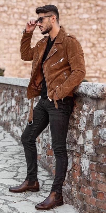 Men’s Business Casual Boots, Mens Effortless Style Casual, Outfit Semiformal Hombre, Trendy Mens Fashion Casual, Leather Jacket Outfit Men, Dapper Mens Fashion, Smart Casual Menswear, Mens Business Casual Outfits, Suits Men Business