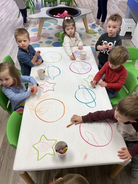 Space Numeracy Activities Preschool, Space And Sky Preschool, Blast Off Activities Space Theme, Preschool Space Process Art, Space Week Ideas, Planets And Space Preschool, All About Space For Preschool, Spaceship Activities Preschool, Space Provision Eyfs