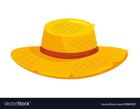 Farm hat cartoon Royalty Free Vector Image - VectorStock Farm Hat, Gold Fascinator, Hat Drawing, Hat Illustration, Hat Clipart, Hat Cartoon, French Hat, Chibi Hair, Rainbow Cartoon