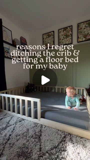 7.7M views · 543K likes | Rachel Craig ✨ Empowered Motherhood on Instagram: "NOT A SINGLE REGRET. The floor bed is the absolute best thing we did for our baby & our family. I’ll never buy a crib again! Here’s why: 👉🏼 the floor bed promotes independence in a safe space, which is what toddlers will eventually want 👉🏼 there is no risk of my daughter falling out or getting severely injured 👉🏼 I can lay with her whenever necessary or needed 👉🏼 she has a larger amount of sleep space 👉🏼 it’s the only bed we will ever need to buy again…. Comment below if you want the link to this bed! Or visit my highlights/bio 💛 #floorbed #babysleep #toddlersleep #sleep #sleepsafety #babynursery #babyroom" Floor Bed Out Of Crib, Nursery No Crib, Crib And Bed In One Room, Baby Floor Bed Ideas, Crib Alternative Ideas, Crib In Front Of Window, Bed Extension For Baby, Cosleeping Bedroom Families, Floor Bed Ikea