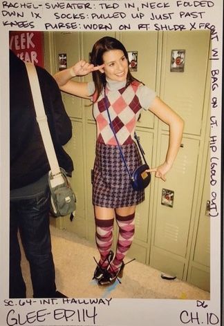 Glee Cast, Lea Michele, Rachel Berry Style, Glee Bts, Tiktok Fits, Glee Fashion, Middle School Outfits, Argyle Socks, Rachel Berry