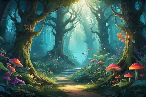 Magical Forest Background, Magic Forest Wallpaper, Enchanted Forest Background, Enchanted Kingdom, Laptop Wallpapers, Forest Color, Forest Background, Magic Forest, Fantasy Theme