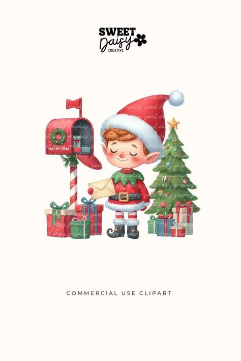 Christmas Elf Clipart, Santa's Helper Clipart, North Pole Mailbox, Santa's Workshop Clipart Christmas Elf Clipart, Elf Clipart, Santa's Workshop, Santa's Little Helper, Clipart Christmas, Santa Helper, Christmas Clipart, North Pole, Christmas Elf