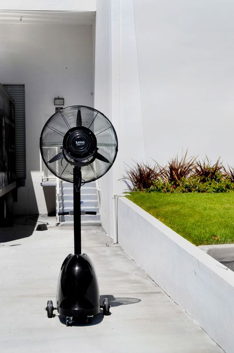 Keep Cool with an Outdoor Misting Fan Outdoor Misting Fan, Patio Outdoor Furniture, Misting Fan, Dream Cafe, Industrial Fan, Outdoor Fan, Patio Outdoor, Backyard Paradise, Keep Cool