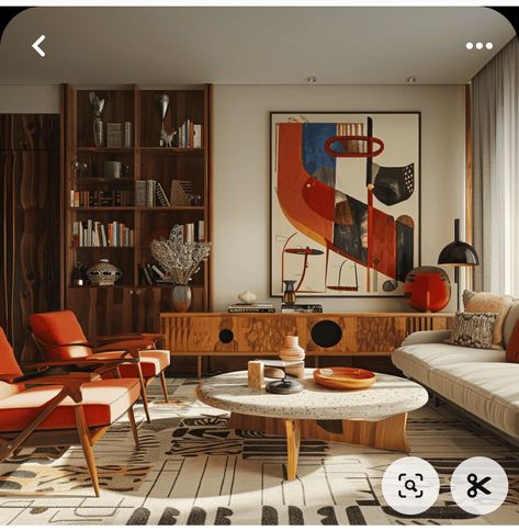 Mid Century Modern Luxury Living Room, Arts And Crafts Interiors Living Rooms, Midcentury Interior Design Living Room, Art Deco And Mid Century Modern, Mid Century Design Interior, Midcentury Living Rooms, Midcentury Modern Eclectic, Mid Century Living Room Ideas, Midcentury Modern Apartment