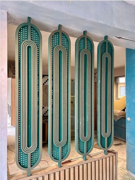 home decor wall art living room Foyer Partition Entrance, Art Deco Partition, Home Interior Design Living Room, Modern Partition, Wall Partition Design, Folding Screen Room Divider, Modern Shabby Chic, Jaali Design, Partition Screen