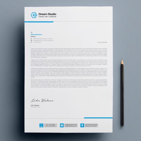 Letterhead Template Free Download #letterhead #design #business #template #illustration #corporateidentity #free  #freepik Letter Pad Design Company, Latter Head Designs, Free Letterhead Template Word, Letterhead Design Inspiration, Letterhead Examples, Professional Letterhead Template, Letterhead Template Word, Free Letterhead Templates, Company Letterhead Template