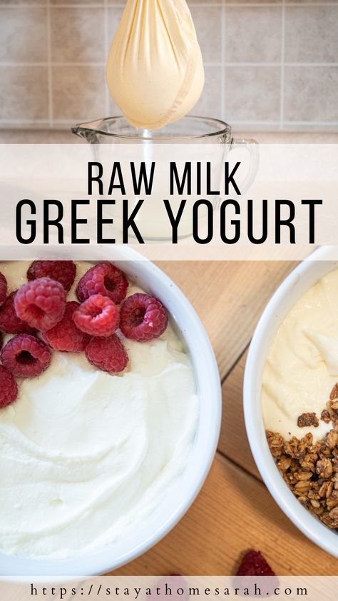 Homemade Yogurt Recipes, Diy Yogurt, Make Greek Yogurt, Homemade Greek Yogurt, Farm Fresh Recipes, Greek Yogurt Recipes, Healing Recipes, Pasteurizing Milk, Cheese Making