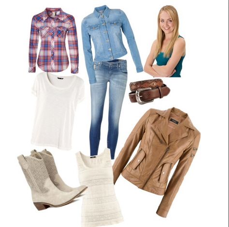 Amy Fleming(Amber Marshall) love this outfit... Except for the white boots. If rather have brown cowboy boots Madeleine, Heartland Outfits Amy, Heartland Inspired Outfits, Amber Marshall Outfits, Heartland Amy Outfits, Amy Fleming Outfits, Heartland Outfits, Heartland Clothing, Barn Outfits