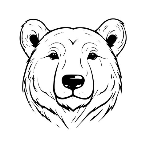 Check this out on SVG.io Stencil Animals, Bear Head, Free Svg Cut Files, Free Baby Stuff, A White Background, Free Svg, White Background, Cricut, Animals