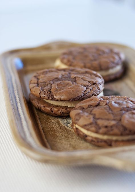 Chocolate Brownie Cookie, Brownie Sandwich, Sandwich Cookies Filling, Peanut Butter Buttercream, Holiday Ice Cream, Peanut Butter Icing, Cookie Sandwich, Chocolate Brownie Cookies, Cookie Sandwiches